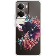 Чохол зі стразами Realme P3 Cat in Flowers