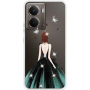Чохол зі стразами Realme P3 Girl in the green dress