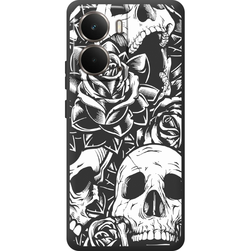 Чорний чохол BoxFace Realme P3 Skull and Roses