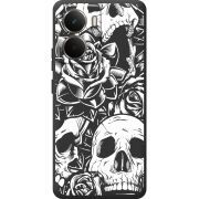Чорний чохол BoxFace Realme P3 Skull and Roses