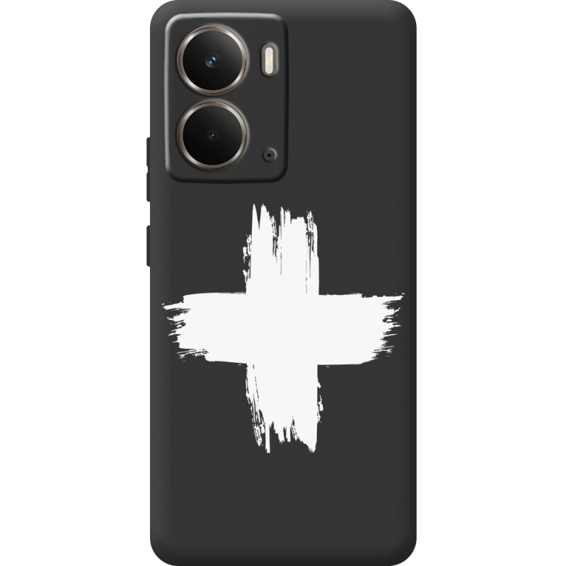Чорний чохол BoxFace Realme P3 Білий хрест ЗСУ