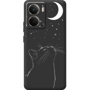 Чорний чохол BoxFace Realme P3 Місячний кіт
