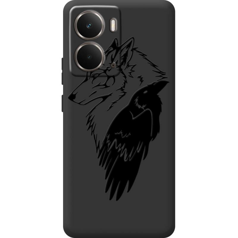 Чорний чохол BoxFace Realme P3 Wolf and Raven