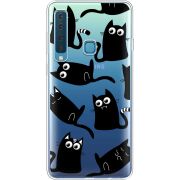 Прозрачный чехол Uprint Samsung A920 Galaxy A9 2018 с 3D-глазками Black Kitty