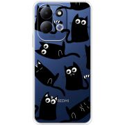 Прозорий чохол BoxFace Xiaomi Redmi 17 с 3D-глазками Black Kitty