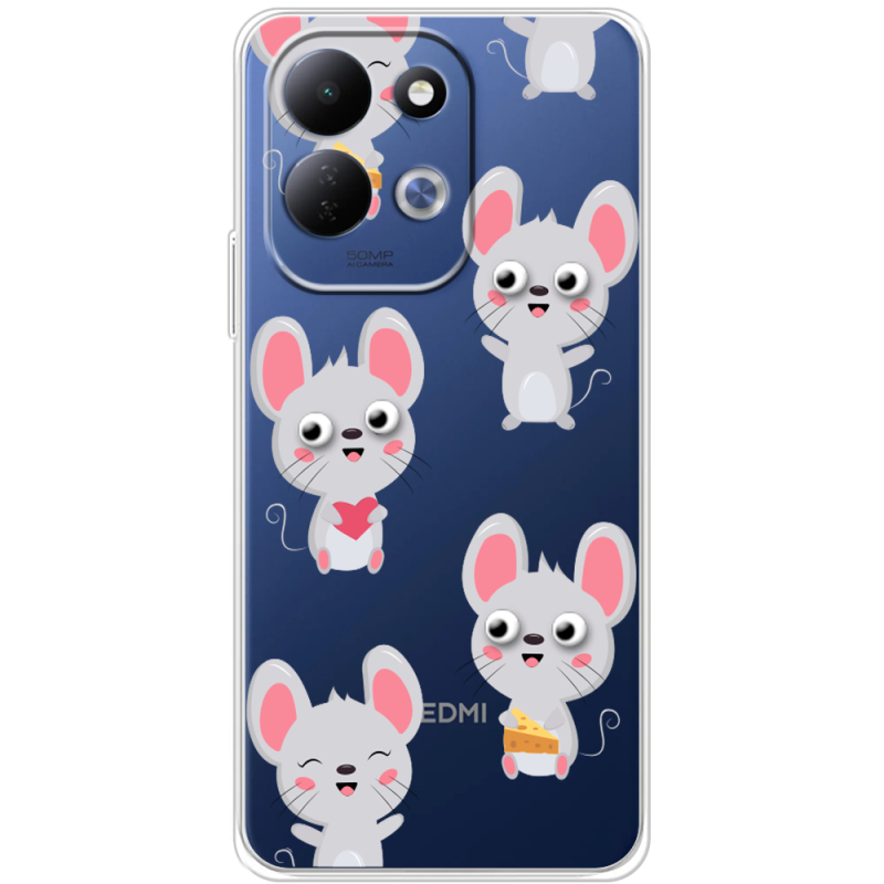 Прозорий чохол BoxFace Xiaomi Redmi 17 с 3D-глазками Mouse