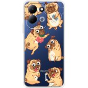 Прозорий чохол BoxFace Xiaomi Redmi 17 с 3D-глазками Pug