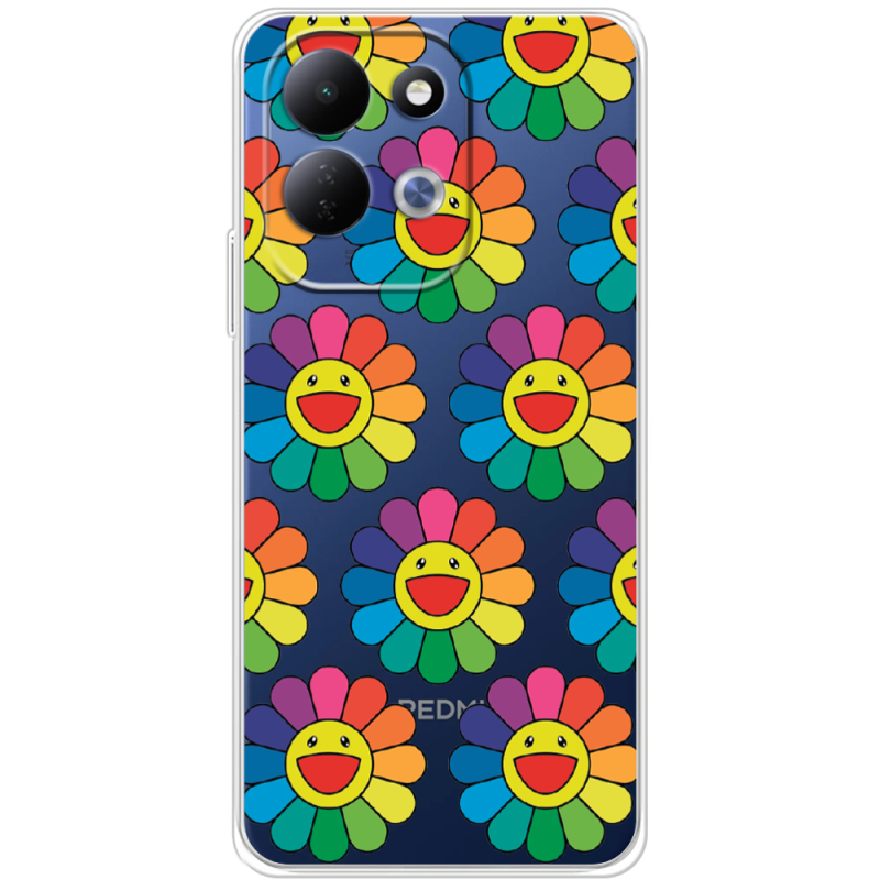 Прозорий чохол BoxFace Xiaomi Redmi 17 Hippie Flowers