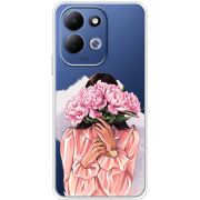 Прозорий чохол BoxFace Xiaomi Redmi 17 Девушка с Пионами