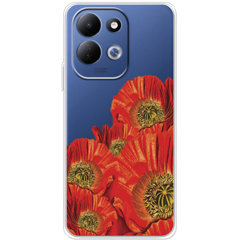 Прозорий чохол BoxFace Xiaomi Redmi 17 Red Poppies