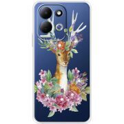 Чохол зі стразами Xiaomi Redmi 17 Deer with flowers