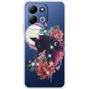 Чохол зі стразами Xiaomi Redmi 17 Cat in Flowers