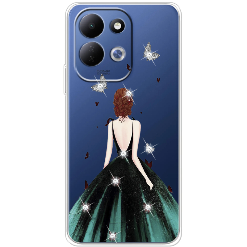 Чохол зі стразами Xiaomi Redmi 17 Girl in the green dress