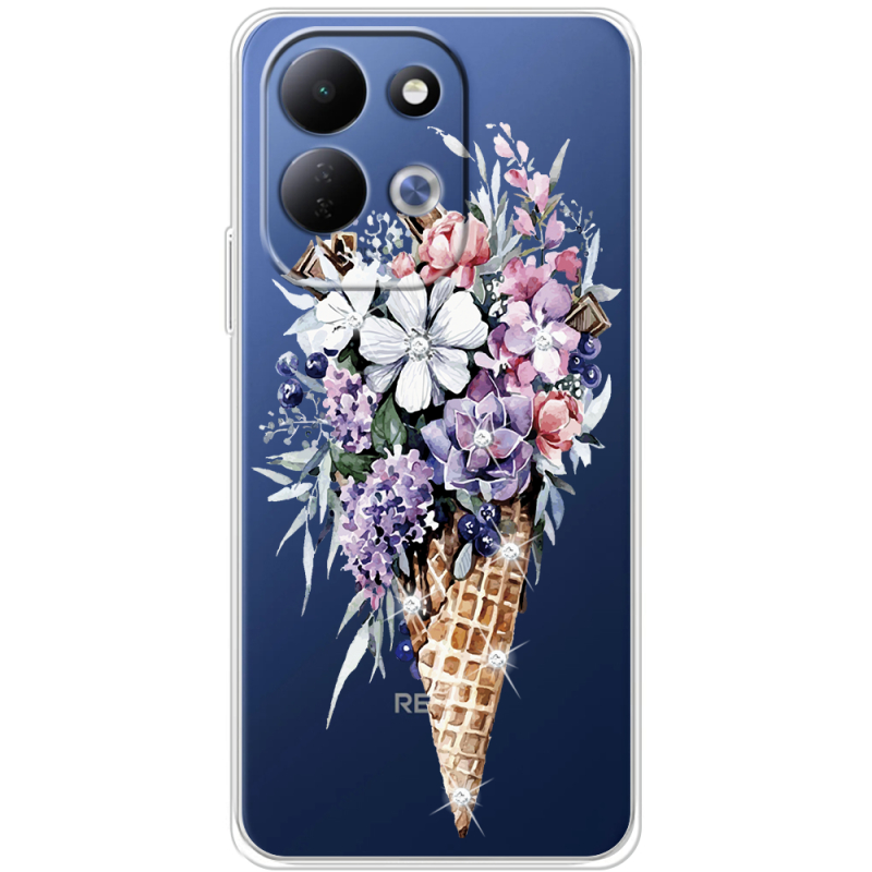 Чохол зі стразами Xiaomi Redmi 17 Ice Cream Flowers