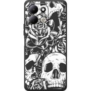 Чорний чохол BoxFace Xiaomi Redmi 17 Skull and Roses