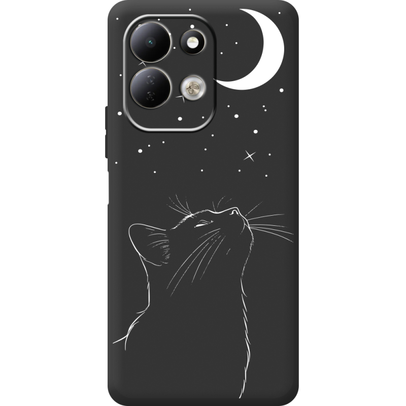 Чорний чохол BoxFace Xiaomi Redmi 17 Місячний кіт