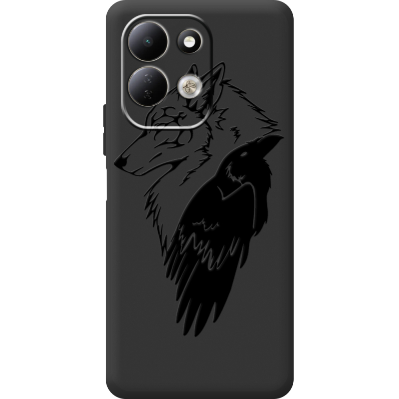 Чорний чохол BoxFace Xiaomi Redmi 17 Wolf and Raven