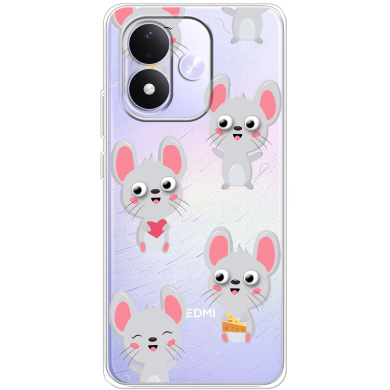 Прозорий чохол BoxFace Xiaomi Redmi Note 17 с 3D-глазками Mouse
