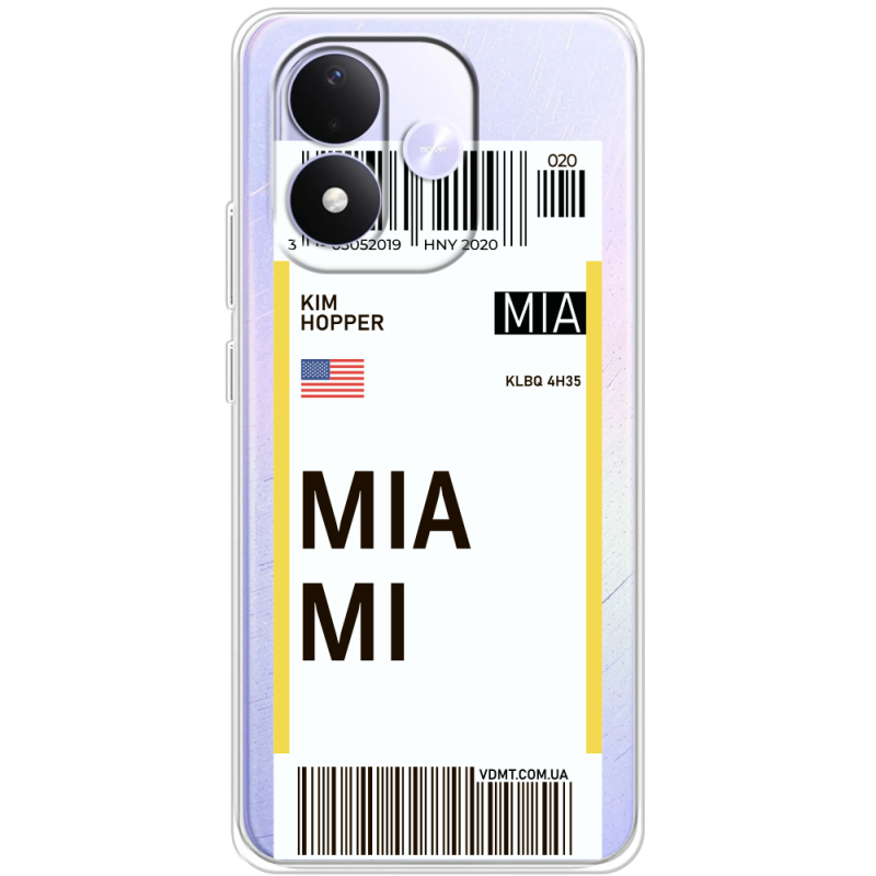Прозорий чохол BoxFace Xiaomi Redmi Note 17 Ticket Miami