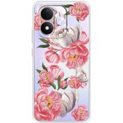 Прозорий чохол BoxFace Xiaomi Redmi Note 17 Peony Watercolor Style