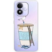 Прозорий чохол BoxFace Xiaomi Redmi Note 17 Segull in Cofee Pool