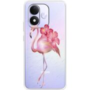 Прозорий чохол BoxFace Xiaomi Redmi Note 17 Floral Flamingo