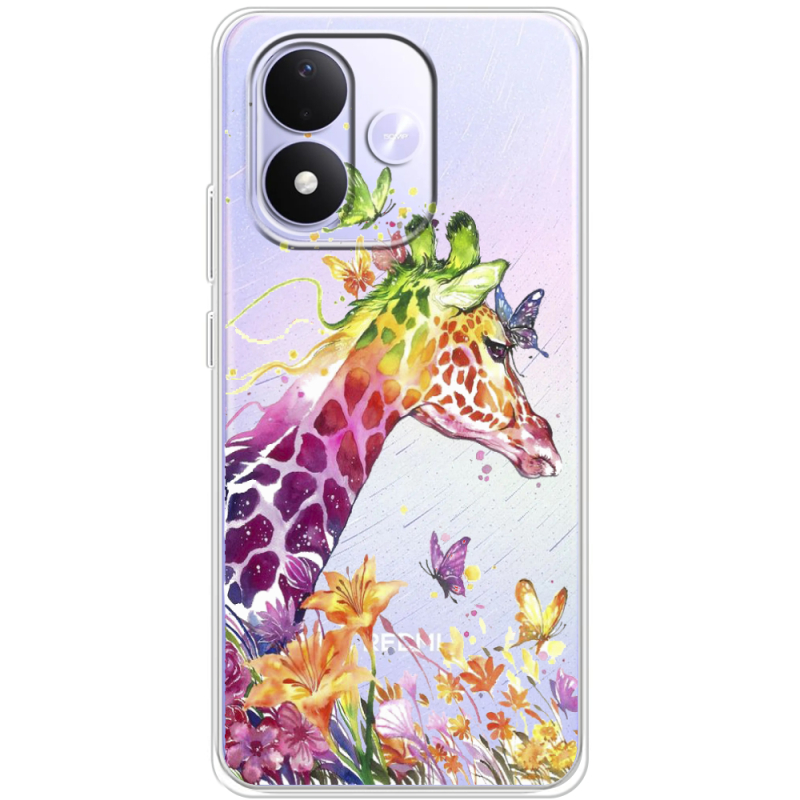 Прозорий чохол BoxFace Xiaomi Redmi Note 17 Colorful Giraffe