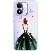 Чохол зі стразами Xiaomi Redmi Note 17 Girl in the green dress