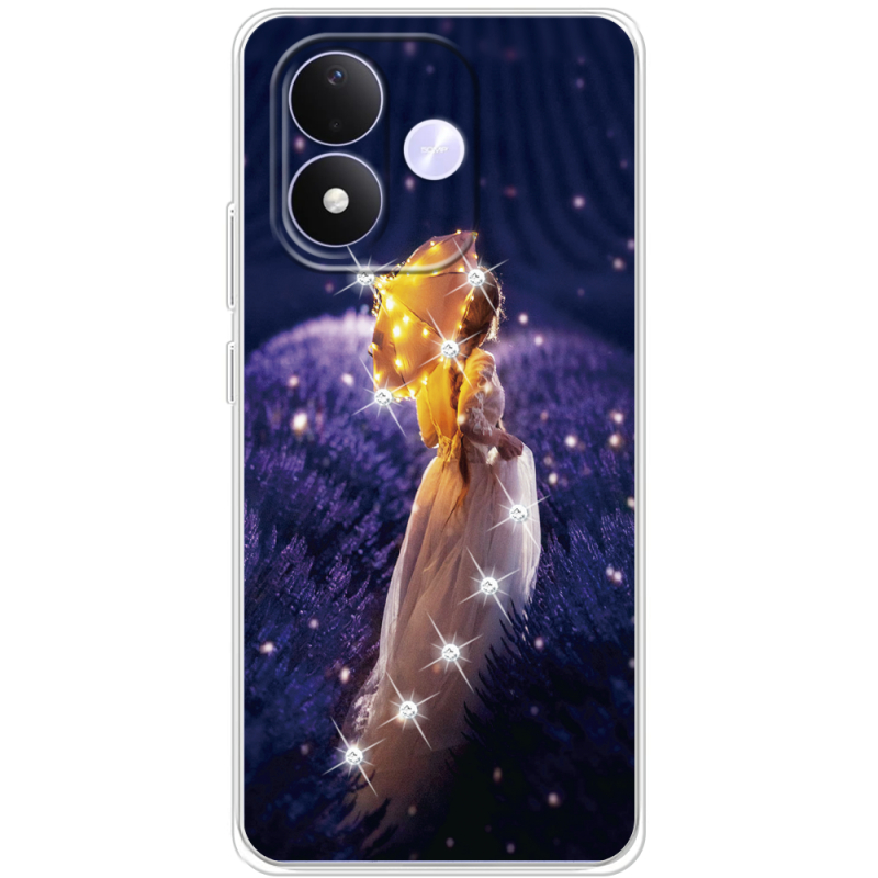 Чохол зі стразами Xiaomi Redmi Note 17 Girl with Umbrella