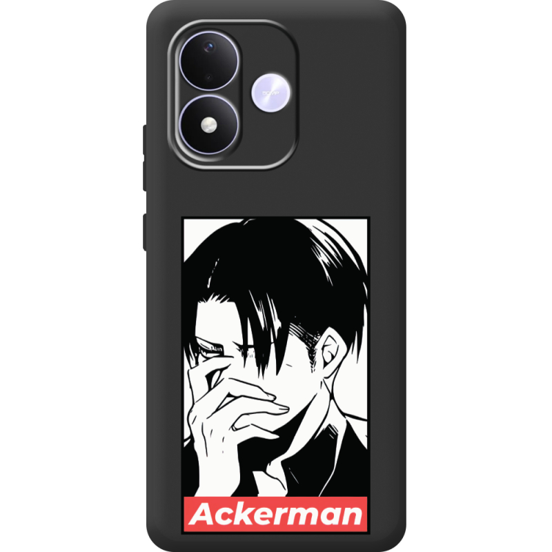 Чорний чохол BoxFace Xiaomi Redmi Note 17 Attack On Titan - Ackerman