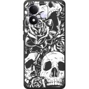 Чорний чохол BoxFace Xiaomi Redmi Note 17 Skull and Roses