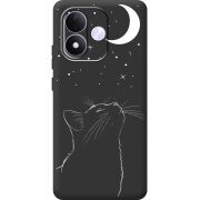 Чорний чохол BoxFace Xiaomi Redmi Note 17 Місячний кіт