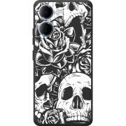 Чорний чохол BoxFace Xiaomi Redmi 15A Skull and Roses