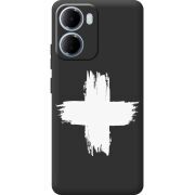 Чорний чохол BoxFace Xiaomi Redmi 15A Білий хрест ЗСУ