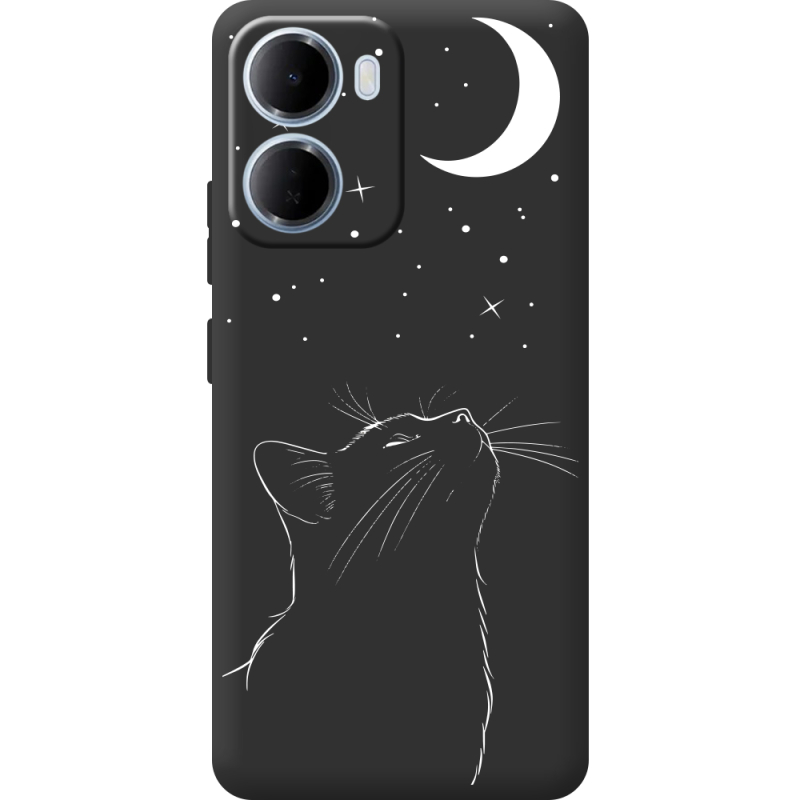 Чорний чохол BoxFace Xiaomi Redmi 15A Місячний кіт