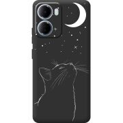 Чорний чохол BoxFace Xiaomi Redmi 15A Місячний кіт