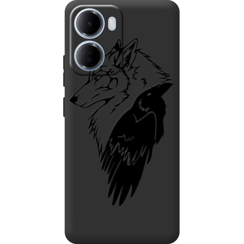 Чорний чохол BoxFace Xiaomi Redmi 15A Wolf and Raven