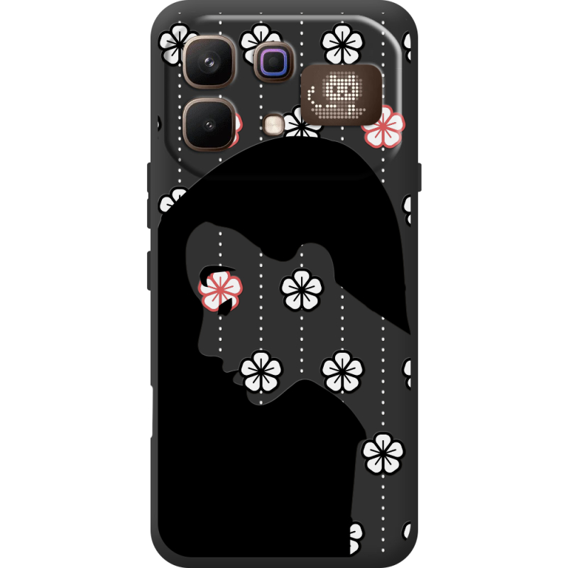 Чорний чохол BoxFace Infinix Note 60 Pro Flower Hair