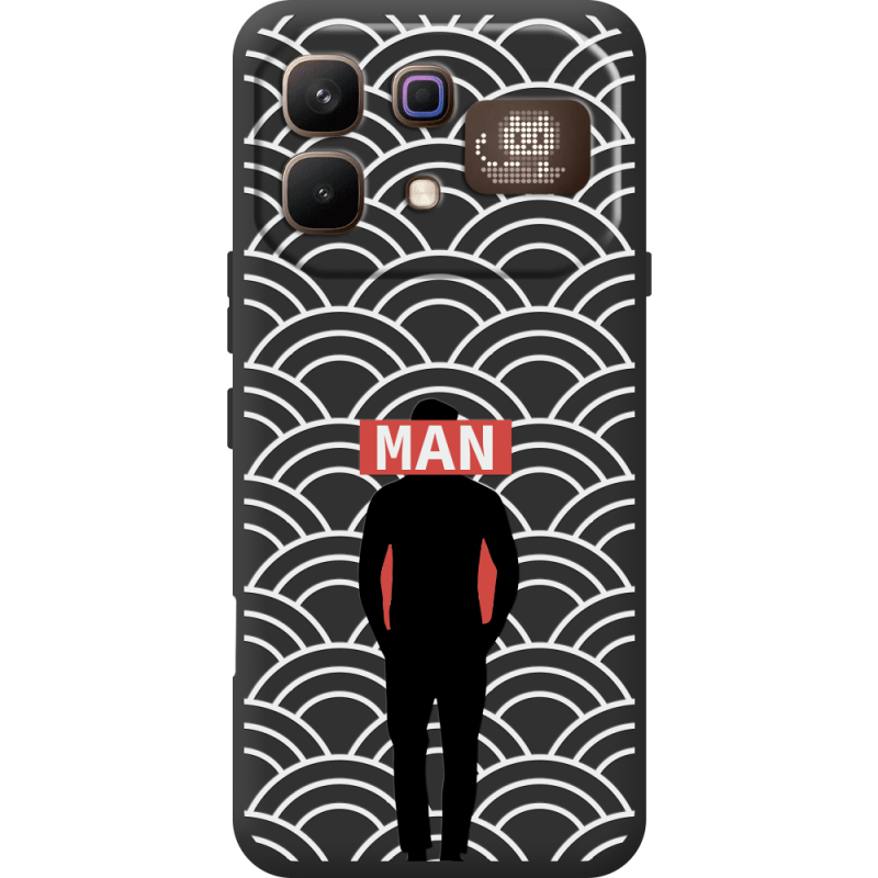 Чорний чохол BoxFace Infinix Note 60 Pro Man Pattern