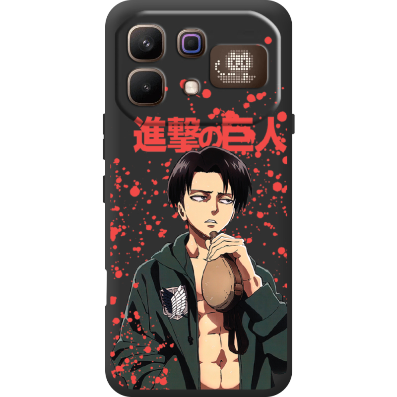 Чорний чохол BoxFace Infinix Note 60 Pro Атака Титанов Леви