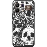 Чорний чохол BoxFace Infinix Note 60 Pro Skull and Roses
