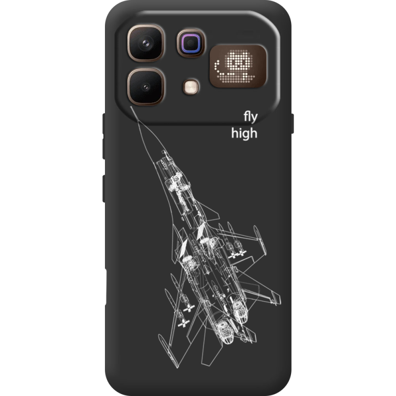 Чорний чохол BoxFace Infinix Note 60 Pro Військовий літак