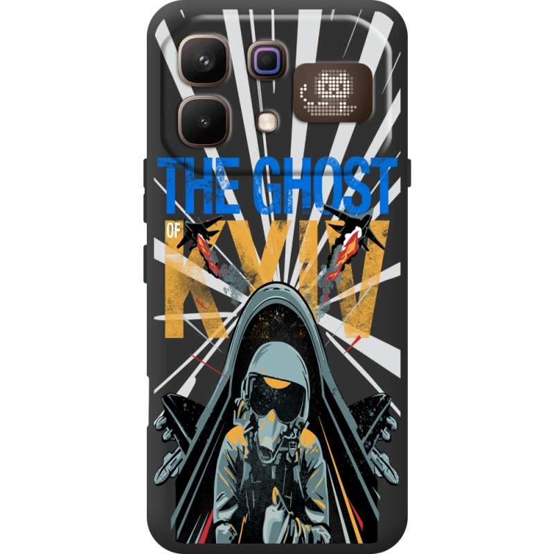 Чорний чохол BoxFace Infinix Note 60 Pro Привид Києва в дії