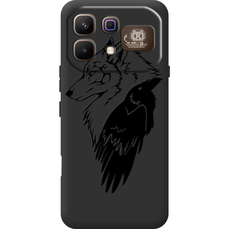 Чорний чохол BoxFace Infinix Note 60 Pro Wolf and Raven