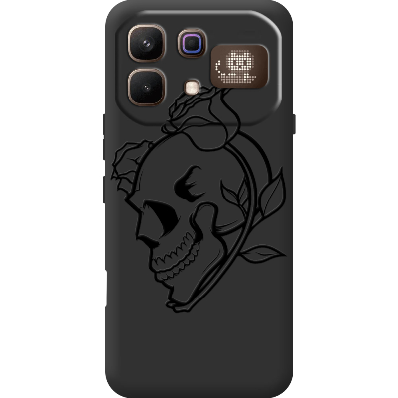 Чорний чохол BoxFace Infinix Note 60 Pro Skull and Roses