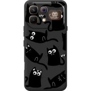 Прозорий чохол BoxFace Infinix Note 60 Pro с 3D-глазками Black Kitty