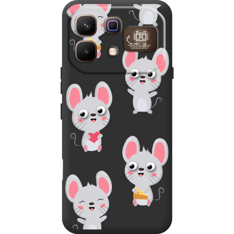 Прозорий чохол BoxFace Infinix Note 60 Pro с 3D-глазками Mouse
