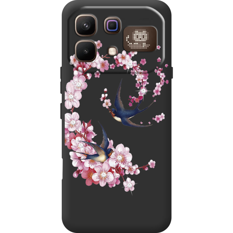 Чохол зі стразами Infinix Note 60 Pro Swallows and Bloom