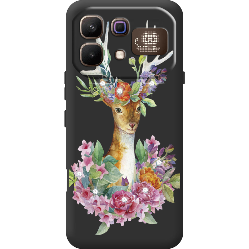 Чохол зі стразами Infinix Note 60 Pro Deer with flowers