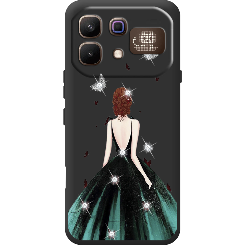 Чохол зі стразами Infinix Note 60 Pro Girl in the green dress